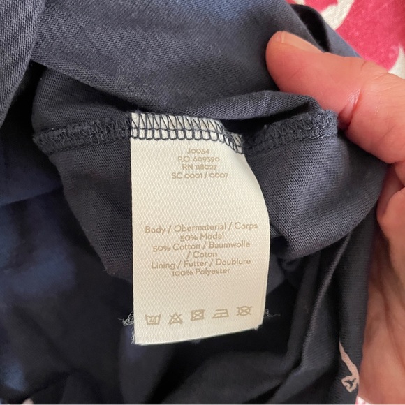 Boden Gray Scoop Neck Long sleeve Dress with Beige Key Print - Picture 7 of 11